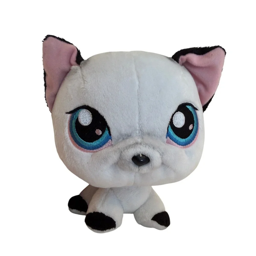 Littlest Pet Shop White & Black Cat Plush Stuffed Animal 8 Inch Toy